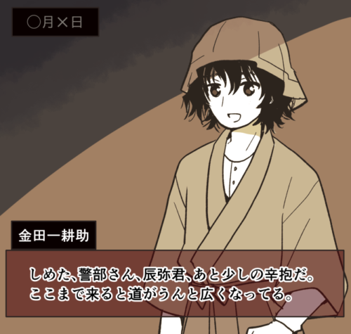 金田一耕助。ADVゲームのような画面。