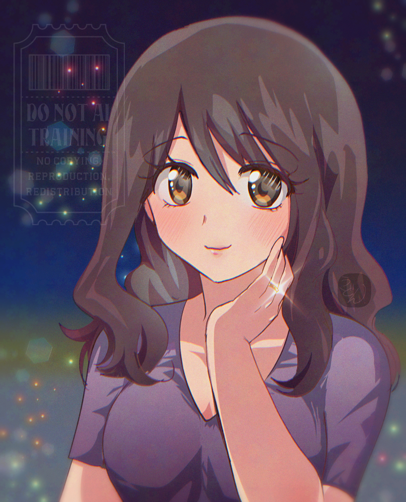 左手の薬指に指輪をしている女性のイラスト