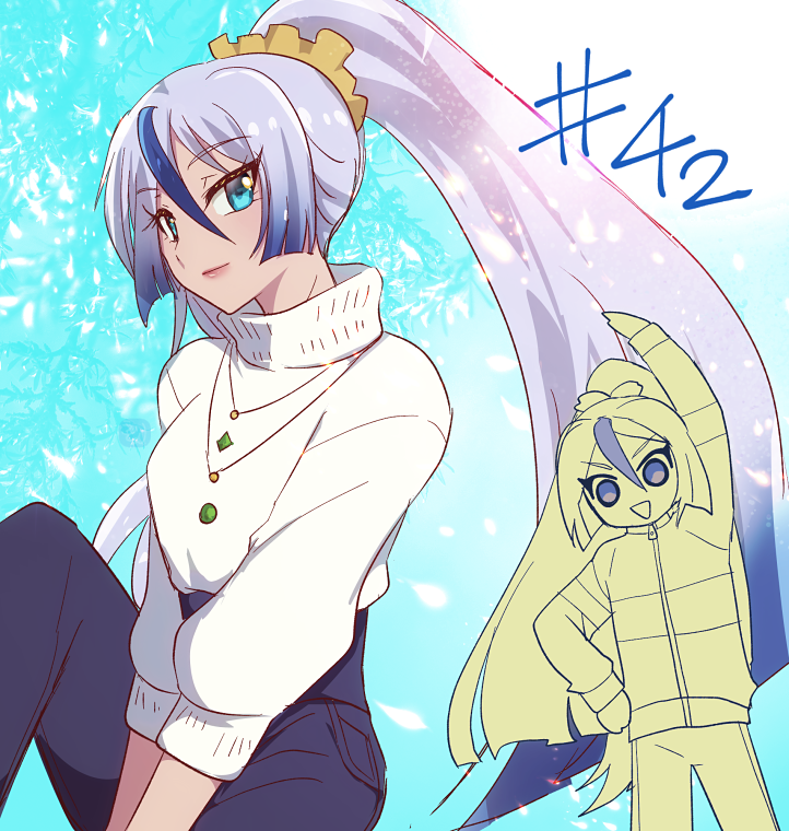 あげはの服を着ているシャララ隊長。ジャージ姿で体操をするシャララ隊長。