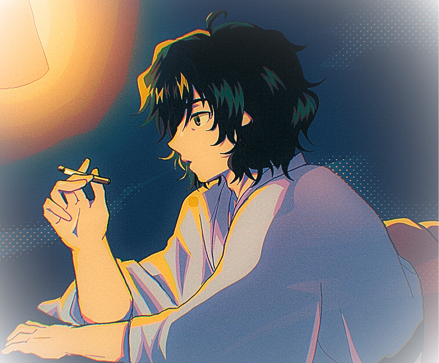 寝煙草する金田一耕助